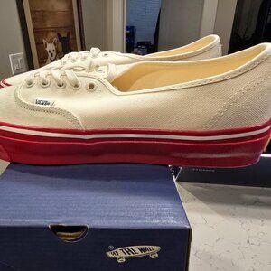 Vans Men's Lx Authentic 44 Duck Canvas / White / Red VN000EBNYF9 Mens Sz 13 NEW